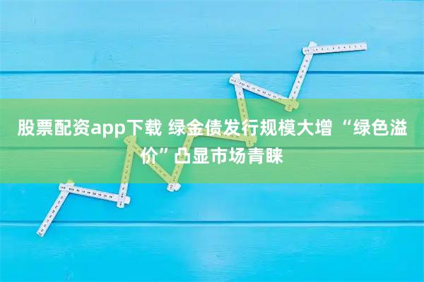 股票配资app下载 绿金债发行规模大增 “绿色溢价”凸显市场青睐